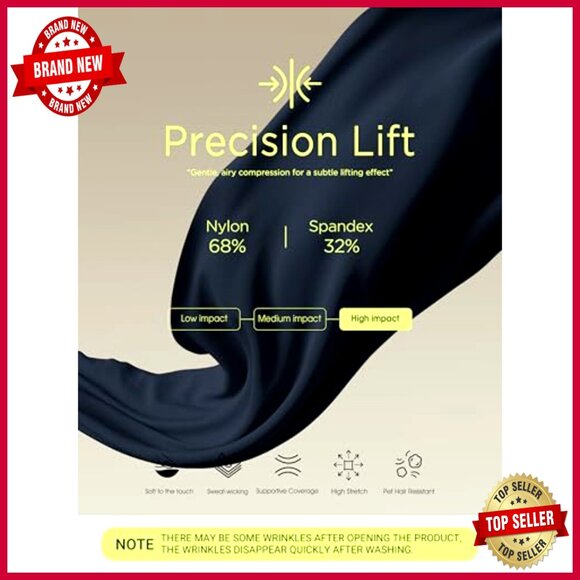 High Waist Workout Leggings with Drawstring, 25" Inseam, Pet Hair Resistant - Picture 6 of 7